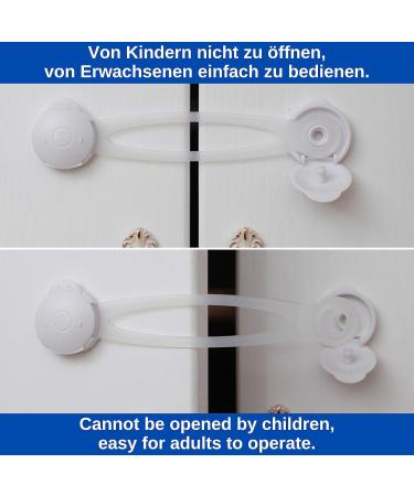 Universal Child Lock - 8 Piece Set in White Transparent for Drawer Cabinet Toilet Seat & Appliance Safety - Buy Online on GoSupps.com