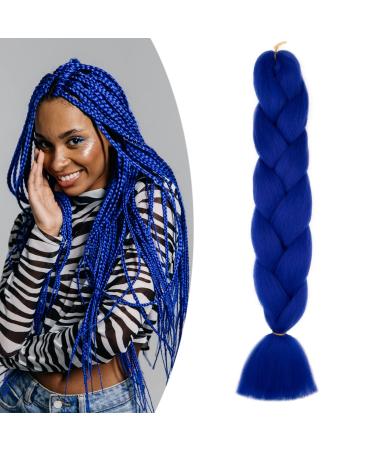 Gairyan jumbo braids extensions braid art hair 1 piece 100g braiding hair extensions 60cm ombre synthetic braids afro hair for box crochet braids (sapphire blue) 60 cm (1 piece) sapphire blue - Buy Online on GoSupps.com