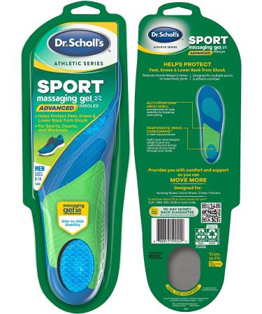 Dr. Scholl s Sport Insoles for Men's 8-14 // Superior Shock Absorption and Arch Support for Reduced Muscle Fatigue // 2 Count - Buy Online on GoSupps.com