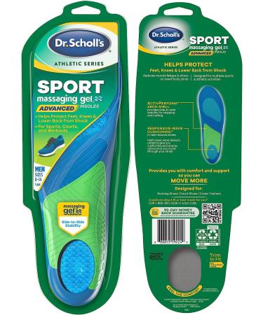 Dr. Scholl's Sport Insoles for Men's 8-14 & Women's 6-10 - Superior Shock Absorption and Arch Support for Reduced Muscle Fatigue and Joint Stress (1 Pair) - Buy Online on GoSupps.com