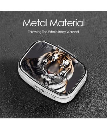 Shop Tiger at Rest 2 Compartment Pill Case | Cute Travel Pill Organizer | Small Purse Pill Box for Easy Travel Gifts - Buy Online on GoSupps.com