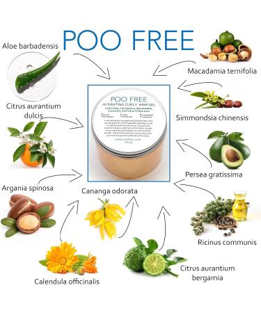 99% Natural & Moisturizing CURLY HAIR GEL - ALOE VERA CALENDULA MACADAMIA AVOCADO CASTOR & CITRUS OILS 200g by POO FREE. Frizz Control Nourishing Growth Serum. Repairs & Protects. - Buy Online on GoSupps.com