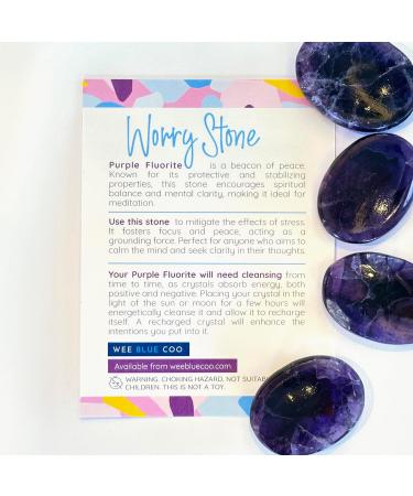 Purple Fluorite Healing Crystal Thumb Worry Stone Clarity and Peace Stress Relief Gift Birthday Energy Stocking Filler Reiki Chakra - Buy Online on GoSupps.com