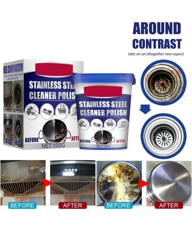 Cookware Cleaner Stainless Steel Cleaning Removing from Pots Pans Clean Cream for Oily Appliances 100g Stainless Steel Cleaner and Polish Polisher Polishing for Appliances Rust 100g Bag - Buy Online on GoSupps.com