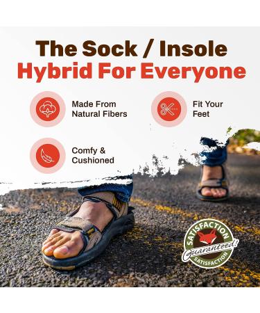 SoxsolS Wool Flat Shoe Insert for Sandals & Sockless Shoes - Comfortable Insoles with Sweat-Absorbent Natural Fiber and Non-Slip Grip - Wide-Cut Foot Soles for Men & Women - Black - Size 37 - Buy Online on GoSupps.com