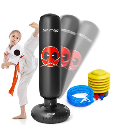 Inflatable Punching Bag - Freestanding Bag - Perfect for Boxing, Karate, Tae Kwon Do, MMA, Muay Thai - Immediate Bounce-Back - Home Exercise and Martial Arts Training Equipment for Kids & Adults