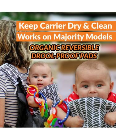 Organic Cotton Reversible Drool & Teething Pad Set | Fits All Carriers | Ideal for Infant Toddler Girls & Boys | Patent Pending - Buy Online on GoSupps.com