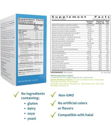 Advanced Prenatal Multivitamin & Pharmepa Complete EPA DHA rTG Omega 3 1000mg Pregnancy Support Bundle by Igennus - Buy Online on GoSupps.com