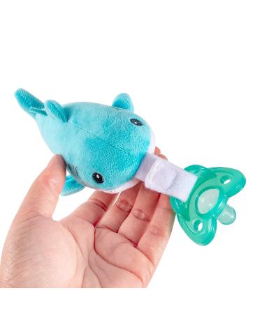 Plush Whale Pacifier Holder with Detachable Stuffed Animal - Silicone Soothie for Newborn Baby - Buy Online on GoSupps.com