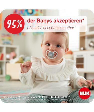 Nuk Space Schnuller for 18-36 Months | BPA-Free Silicone Pacifier | Disney Mickey Mouse | Extra Ventilation | Gray & Pink | 2 Pack & Space Day & Night Baby Casing for 0-6 Months - Buy Online on GoSupps.com
