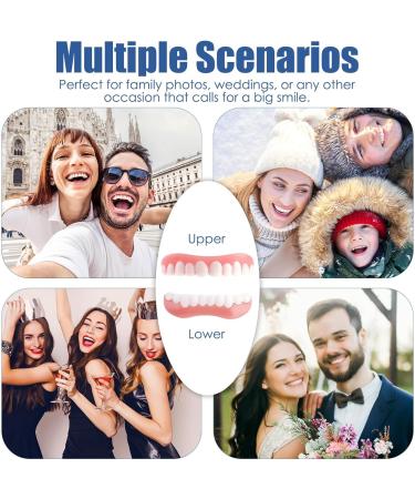 Flipped Warm Fake Teeth - 2 Pairs Cosmetic Veneers Snap-On for Women | International Shipping - Buy Online on GoSupps.com