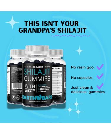 Earth Bare Himalayan Shilajit with Lion s Mane Ashwagandha CoQ10 and Omega-3 Premium Exclusive Gummies for Energy Focus and Wellness - 60 Count - Buy Online on GoSupps.com