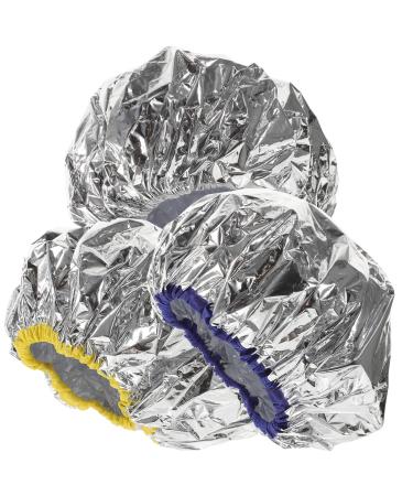 TEHAUX Bonnets de Coloration lastiques en Aluminium 3 Pi ces 30 Cm pour Soins Capillaires Professionnels Salon Coiffure Soin Profond Couleur Al atoire