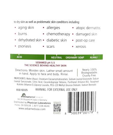 Sebamed Fragrance-Free Gentle Hydrating Cleanser 33.8 fl oz - Dermatologist Recommended for Normal to Dry Sensitive Skin - Buy Online on GoSupps.com