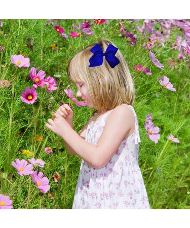 Blue Ribbon Hair Bow Clips 6 Inch - Fashionable Hair Barrettes for Girls, Women, Toddlers - Christmas Hair Pins Alligator Clips - Wedding Birthday Hair Accessories - A3HDJFJ - Buy Online on GoSupps.com