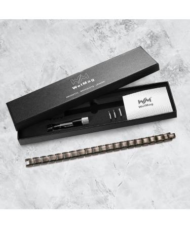 WELMAG WM Magnetic Bracelet for Men Recycled Stainless Steel Strength Magnets Adjustable Length Bracelets with Remove Tool Halloween Jewelry Gift - Buy Online on GoSupps.com