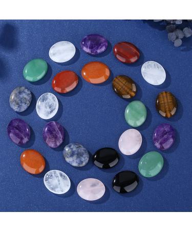 Xiannvxi 10pcs Palm Stone Set - Amethyst Rose Quartz Obsidian & Clear Quartz Healing Crystals - Natural Polished Gemstones for Wellness - Buy Online on GoSupps.com
