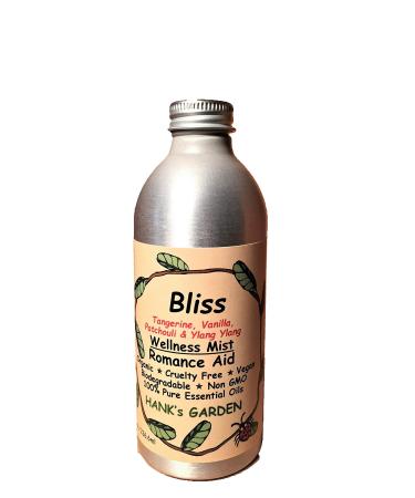 BLISS Romance Wellness Body Room Spray Mist - Tangerine Vanilla Ylang Ylang & Patchouli - 100% Pure Essential Oils Vegan Organic Biodegradable Non GMO Cruelty Free (8 oz Refill) 100 Fl Oz (Pack of 1)