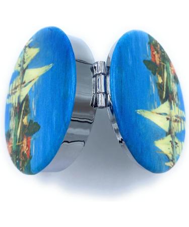 Cute Pill Organizer - Small Round Pocket Size Pill Box for Vitamins & Medicine | Unique Gift for Dad | International Shipping Available - Buy Online on GoSupps.com