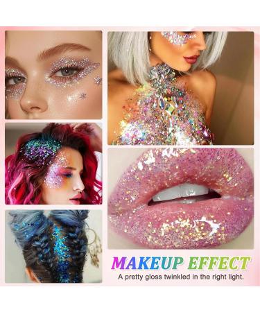  Ceboic 6 Colors Glitter Face Glitter Liquid Gel for Makeup Festival Eyeshadow Lip Nail Halloween - Buy Online on GoSupps.com
