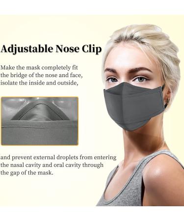 Washable Reusable 4 Ply Cloth Face Mask with Nose Wire & Adjustable Ear Loop, 8 Count - Men Women Teens - Breathable - Color-1 - Buy Online on GoSupps.com