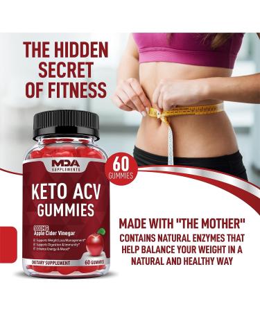 Keto ACV Gummies for Weight Loss - 1000mg Organic Apple Cider Vinegar Gummy with Flat Resistance Band | Supports Detox, Cleanse, Digestion | Advanced Formula - Buy Online on GoSupps.com