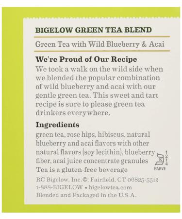 Bigelow Green Tea with Blueberry - 20 Count | Antioxidant Rich & Refreshing - Buy Online on GoSupps.com