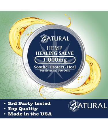 Hemp Oil Healing Salve 2 000mg - 100% Vegan - Hemp Seed Oil - Lips & Body (2 000mg 2 Ounce) - Buy Online on GoSupps.com