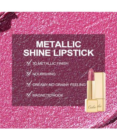 OULAC Metallic Shine Glitter Lipstick in Pink - Long-Lasting, Vegan & Cruelty-Free Lip Color 4.3g - HIP & HIPPIE - Buy Online on GoSupps.com