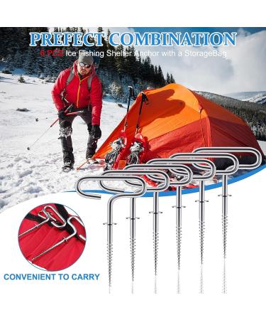 7 Pcs Steel Ice Anchor Kit for Ice Fishing Shelter & Winter Camping - Buy Online on GoSupps.com