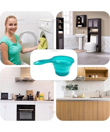 AUEAR Collapsible Spoon Folding Water Ladle - Blue | Ideal for Bath, Shower, and Washing - Buy Online on GoSupps.com