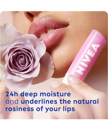 NIVEA Soft Rose Lip Balm (4.8g) - Shea Butter, Natural Oils, and Vitamins for 24h Moisture, Natural Rosiness - Buy Online on GoSupps.com
