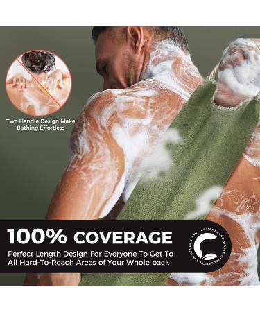 ZOMCHI 2 Pack Back Scrubber for Shower Towel - Exfoliating Body Scrubber with Handles for Deep Cleansing and Skin Massage - Men & Women - Buy Online on GoSupps.com