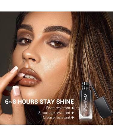 6PCS EYESEEK Metallic Liquid Glitter Eyeshadow Set - Cream Gel Shimmer Eye Makeup Kit in Metallic Brown - Buy Online on GoSupps.com