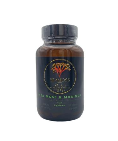 Organic Irish Sea Moss Capsules | 60 Vegan Capsules | GMO Free | Gordon Watkins Exclusive Botanical Blend (Moringa)