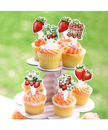 Keaziu 36 Pack Red Strawberry Cupcake Toppers Strawberry Theme Party Cupcake Picks for Birthday Wedding Party Baby Shower Summer Garden Party Decoration Supplies Strawberry 2024-2 - Buy Online on GoSupps.com
