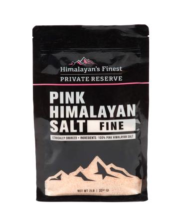 Himalayan's Finest - Organic Pink Himalayan Salt Fine - Non-GMO, Keto Friendly Kosher Salt Ideal For Popcorn Salt, Seasoning & Spice Tools, Perfect Refill For Your Salt Shaker & Salt Grinder - 2 LB FINE 2 Pound (Pack of 1)