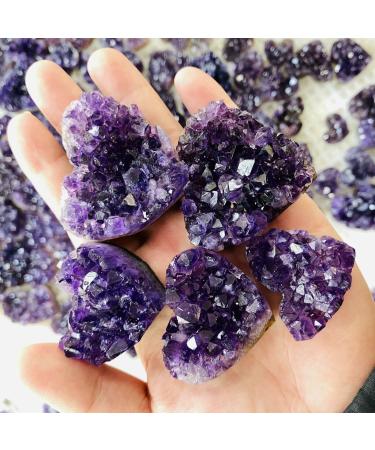 Natural Crystal Rough Natural Heart Shape Amethyst Quartz Crystal Cluster Geode Gemstone Collections Home Decor Valentine's Day Gift (Size : 2-3cm)