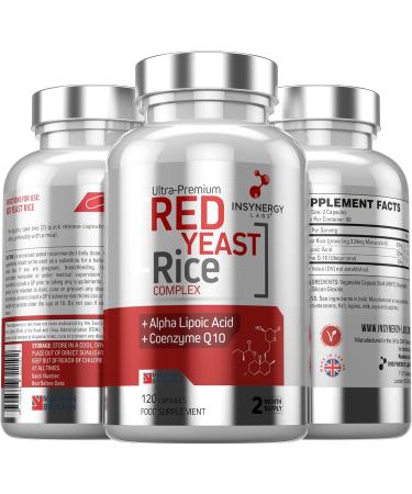 Ultra Premium Red Yeast Rice with CoQ10 & Alpha Liopic Acid | The UK s No1 Cholesterol Lowering Supplement | Coenzyme Q10 Red Yeast Supplements |120 Vegan Capsules - Buy Online on GoSupps.com