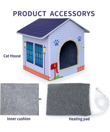 Premium Heated Cat House with Bed for Indoor/Outdoor Cats - Safe & Easy Assembly for Feral Cats - Buy Online on GoSupps.com