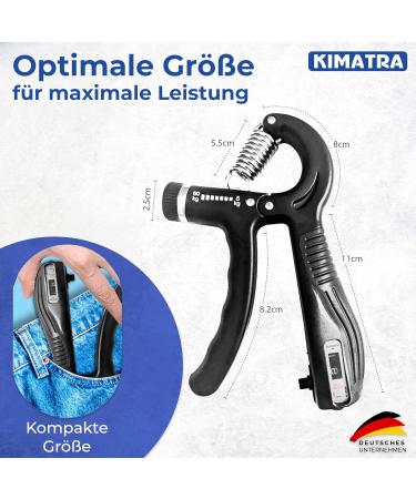 Kimatra 2-Part Handle Force Train Pack | 5kg to 60kg Hand Trainer Set for Fingers Hands & Forearms | Integrated Counting Function - Black - Buy Online on GoSupps.com