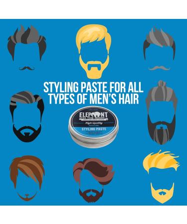Elephant in the Room Styling Paste for Men | Strong Hold Water Soluble Cream for Medium to Thick Hair | Matte Finish Grooming Lounge - Buy Online on GoSupps.com