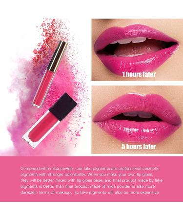 PARAMISS Lip Gloss Pigment Powder Set - 5 Colors x 10G with White Metallic Shimmer Pearl Glitter for Lipstick, Eyeshadow - Cosmetic Grade Lip Dye - Buy Online on GoSupps.com