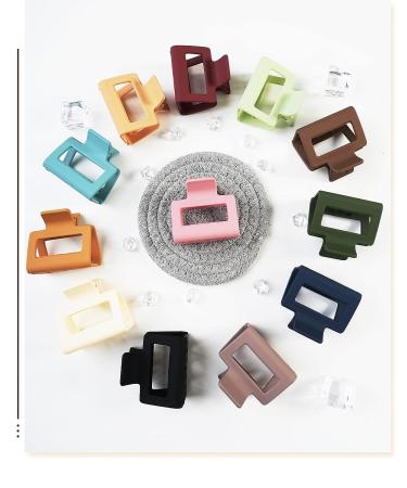 Matte Hair Claw Clips Set - 12 Medium & 2 Small Thick Square Hair Claws for Non-Slip Hold - Women's Hair Accessories - Buy Online on GoSupps.com