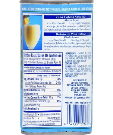 Goya Foods Cream of Coconut 15 oz - Authentic Hispanic Ingredient - Buy Online on GoSupps.com