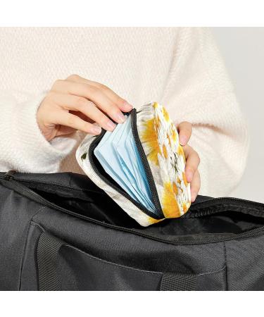 Yellow Chamomile Sanitary Napkin Storage Bag | Portable Period Pouch for Women & Teen Girls | Menstrual Cup Holder & Tampon Bags - Multicolor 1 Piece - Buy Online on GoSupps.com