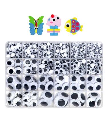 1210Pcs Googly Wiggle Eyes Self Adhesive, for Craft Sticker Multi Sizes 4mm to 25mm for DIY by ZZYI
