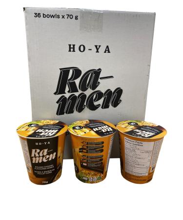 HO-YA Golden Chicken Flavoured Ramen 36 Pack 70g Noodles Vegetarian 70 g (Pack of 36)