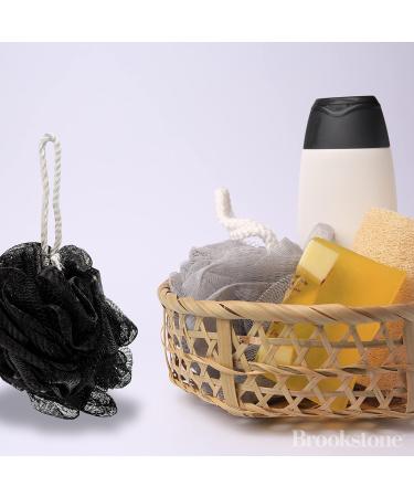 Brookstone BK1699 4 Pack Soft Shower Loofah Sponge for Men and Women - Multi-Colored Gentle Body Scrubber - Buy Online on GoSupps.com