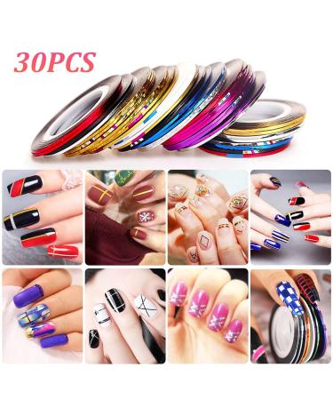 Tavada Nail Art Brush & Decoration Set - 15 PCs Brushes 5 Leaves Nail Stickers Dotted Pens Rhinestones & Ultra Thin Nail Seeds for Perfect Manicure - Buy Online on GoSupps.com